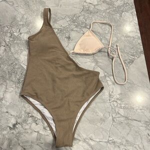 NWOT Half One-Piece Half Bikini Top Swimsuit